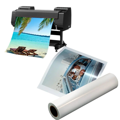Büyük formatlı su geçirmez mürekkep püskürtücü metal parlak fotoğraf kağıdı rulo 250 gram