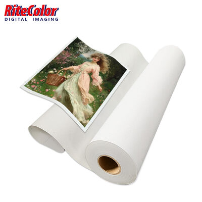 Mat yüzey ve geniş formatlı mürekkep püskürtücüsü uyumluluğu ile UV baskı için 380gm Matte PolyCotton Canvas Roll