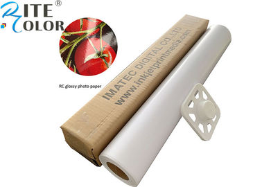 190gsm Larget Formatı RC Parlak Reçine Kaplamalı Fotoğraf Kağıdı Rulo Pigment / Boya Mürekkepleri
