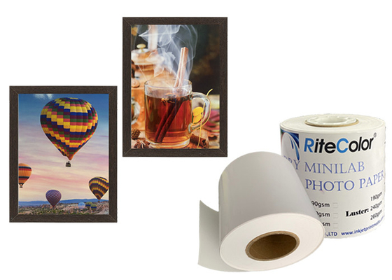 Fuji Epson Mürekkep Püskürtmeli Yazıcı için Anında Kuru Reçine Kaplamalı Minilab Parlaklık Fotoğraf Kağıdı